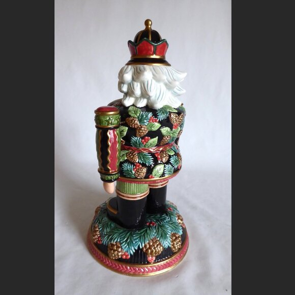 NEW 12” 2003 LE 3500 FITZ & FLOYD CERAMIC SMALL PINE CONE SOLDIER NUTCRACKER - Picture 6 of 10
